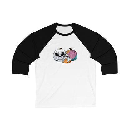This Is Halloween Pumpkin Trio - Unisex 3\4 Sleeve Baseball Tee