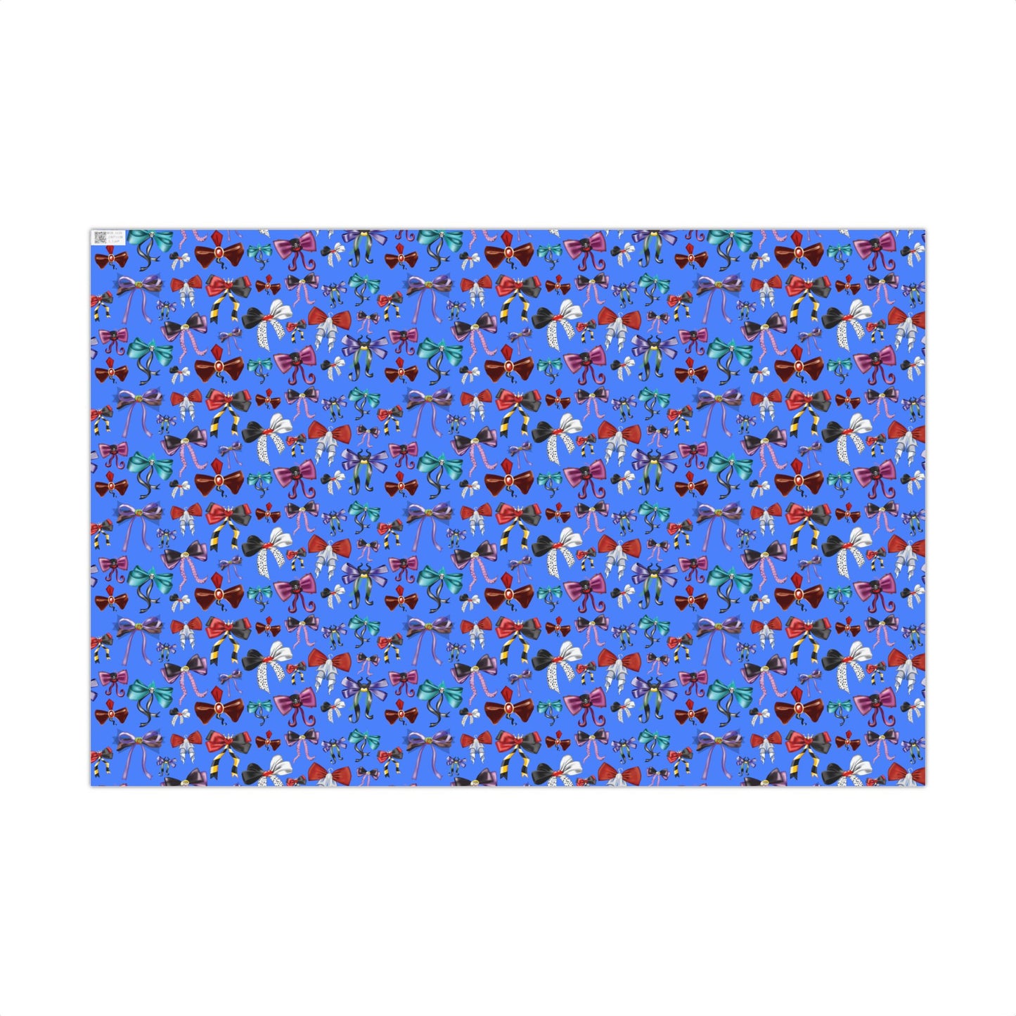Bad to the Bow, Villains Bows, Cornflower Blue Background - Gift Wrap Papers
