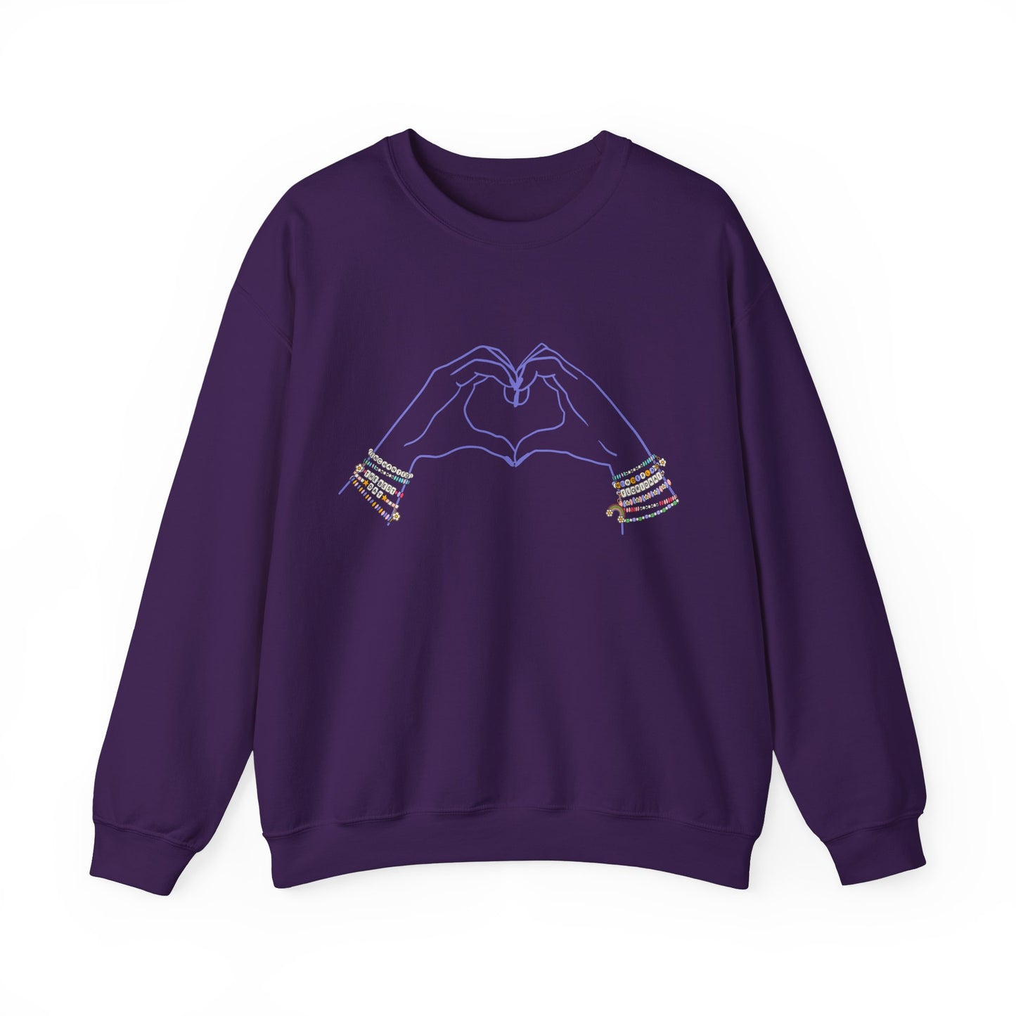 Heart Hands Friendship Bracelets - Adult Crewneck Sweatshirt