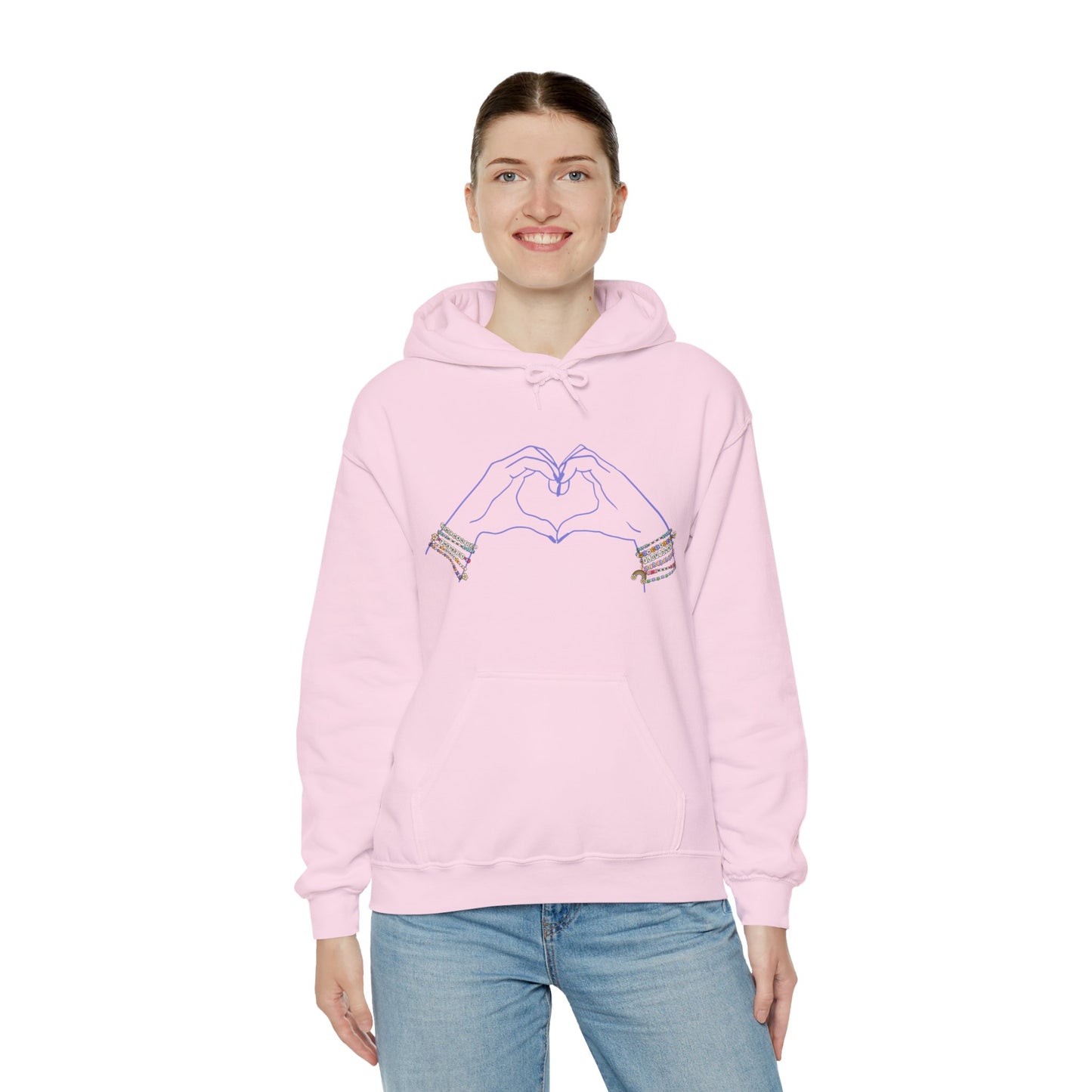 Heart Hands Friendship Bracelet - Adult Hoodie Sweatshirt