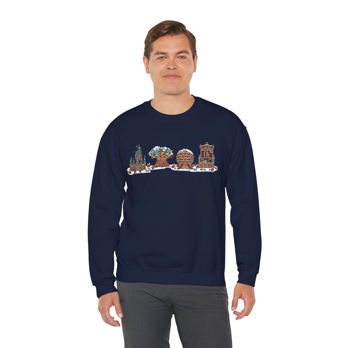 Gingerbread Park Icons - Adult Crewneck Sweatshirt