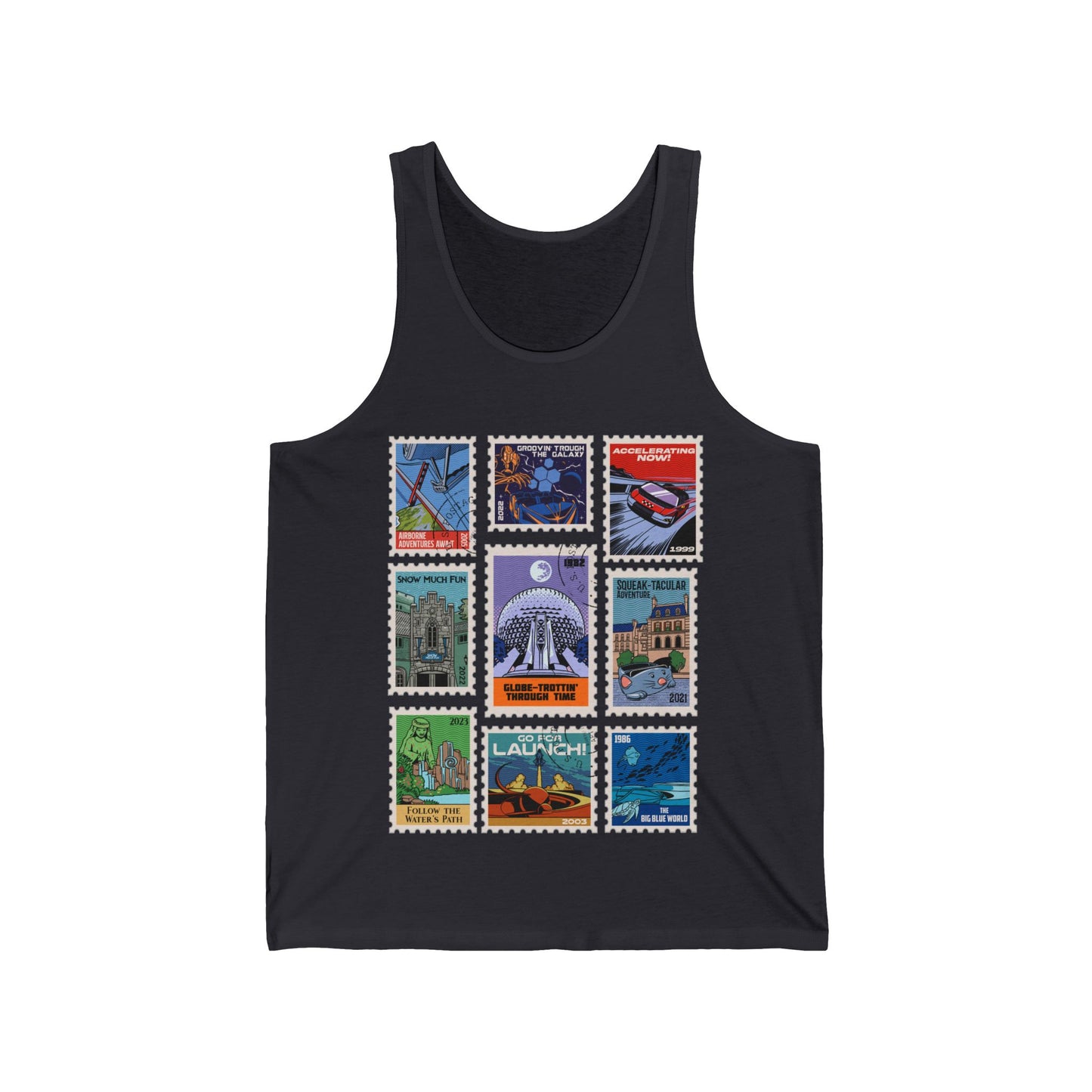 EPCOT Vintage Stamps - Adult Unisex Tank Top