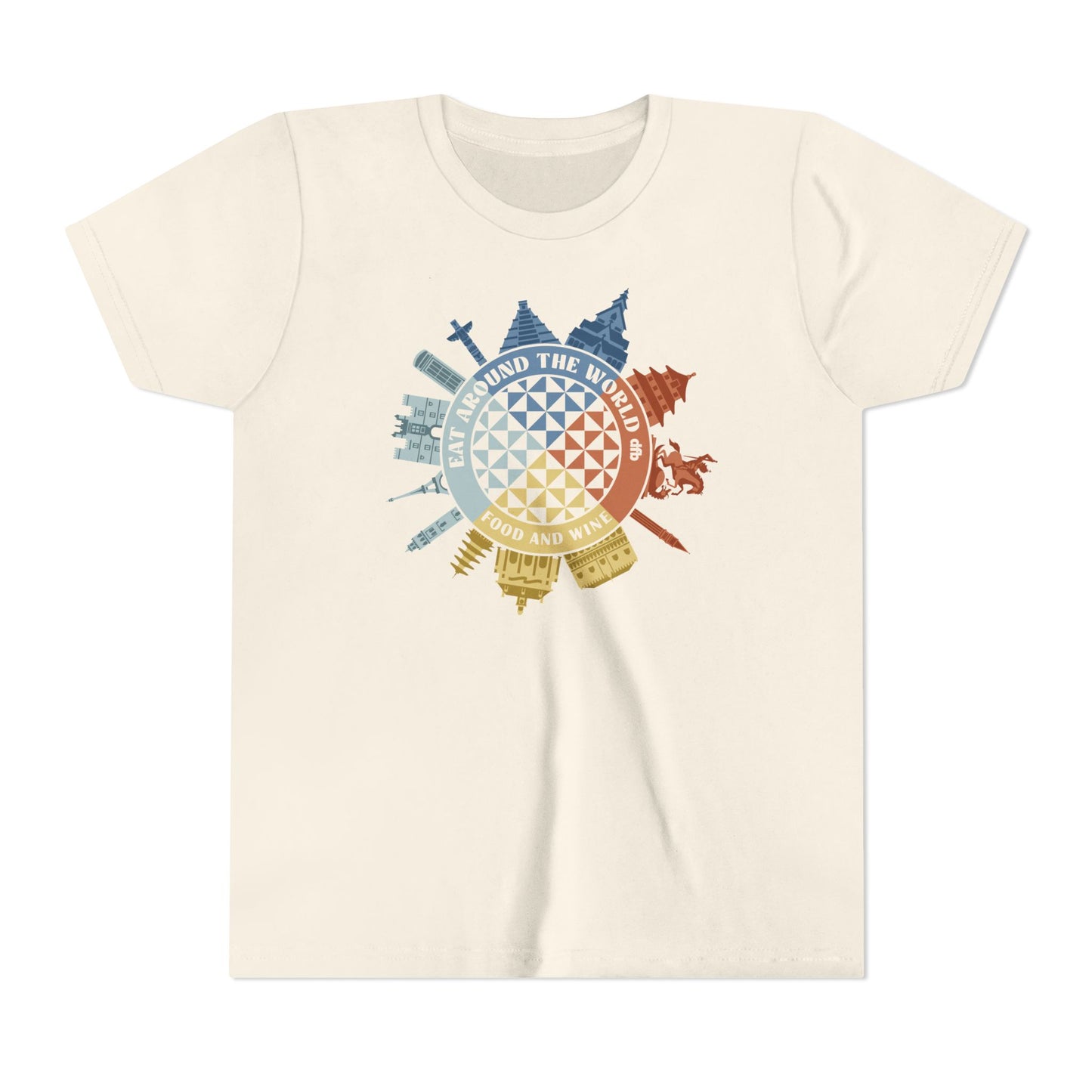 Food & Wine Compass -  Kid's Short Sleeve Tee Shirt