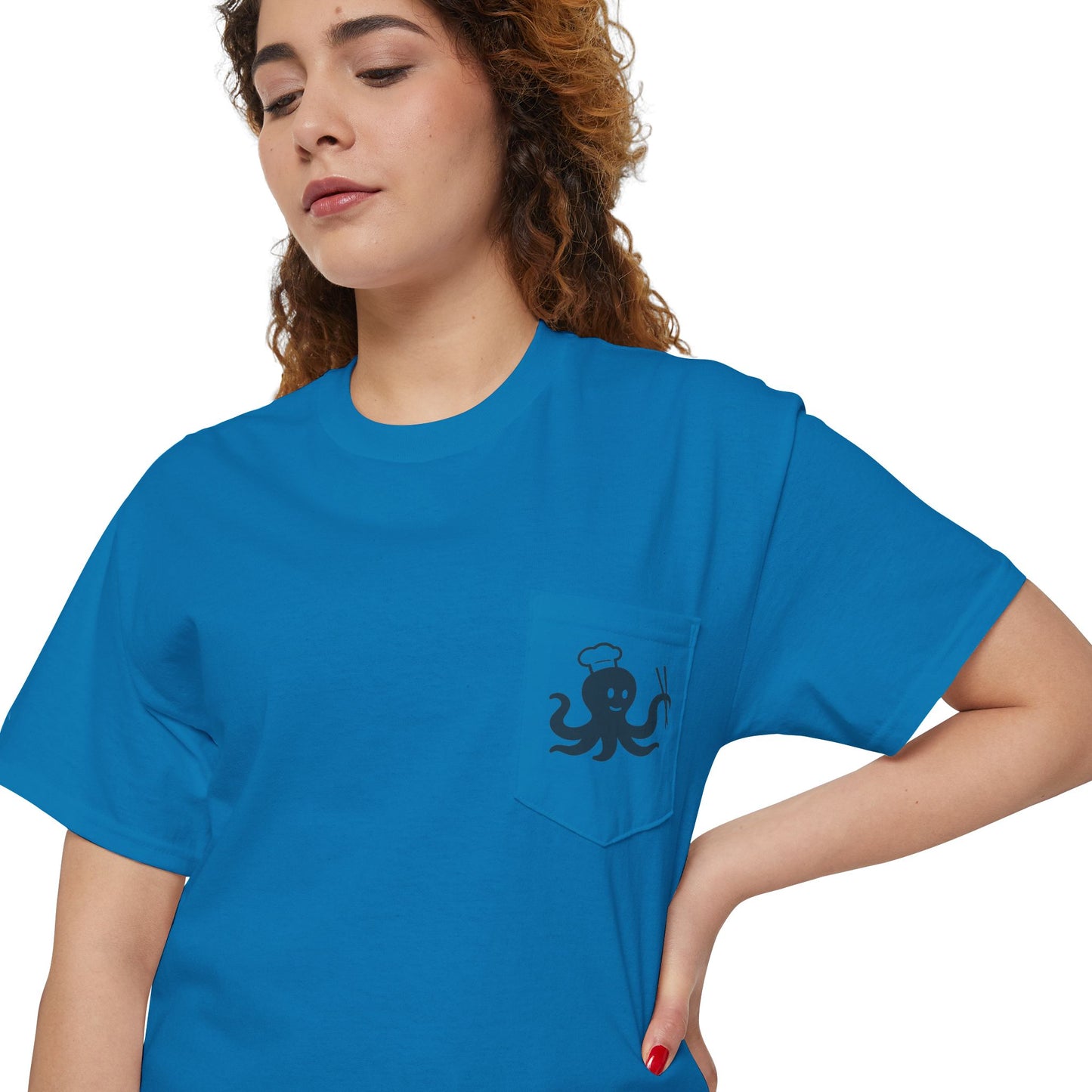 Harryhausen's - Front & Back w/ Pocket - Unisex Heavy Cotton Pocket Tee