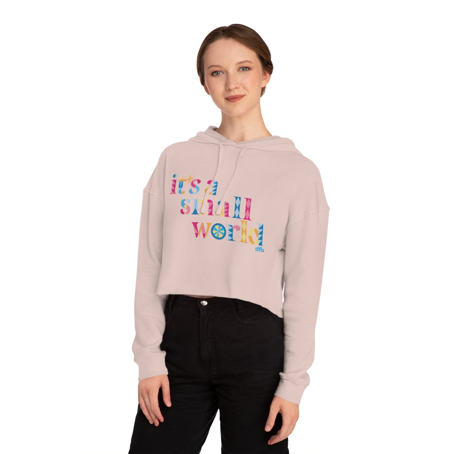 it's a small world - Women’s Cropped Hooded Sweatshirt
