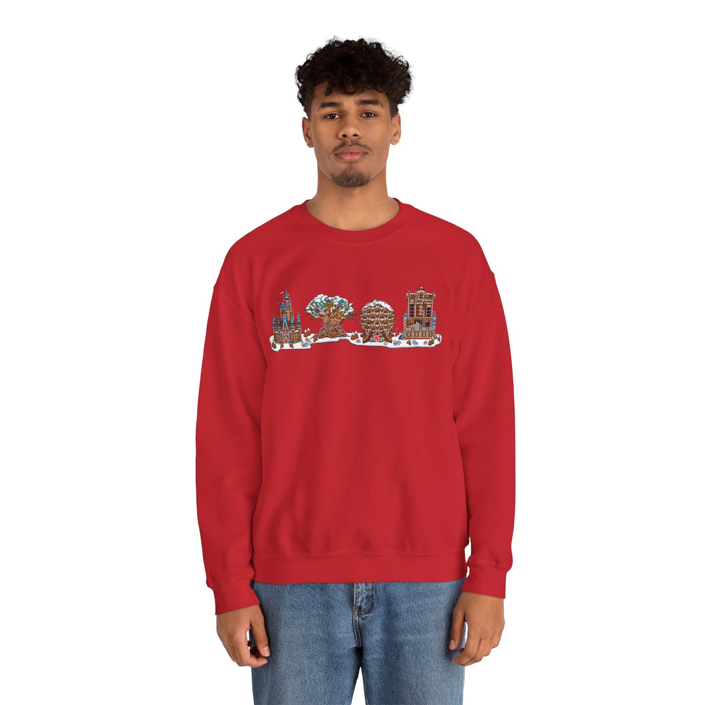 Gingerbread Park Icons - Adult Crewneck Sweatshirt