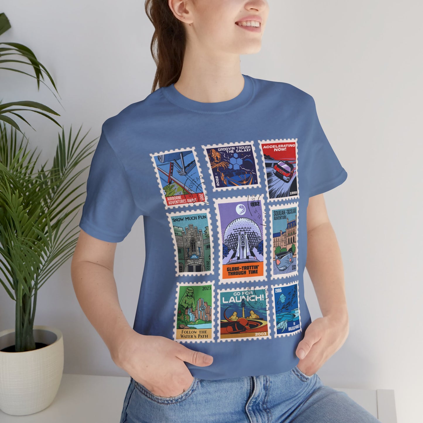 EPCOT Vintage Stamps - Adult Tee Shirt