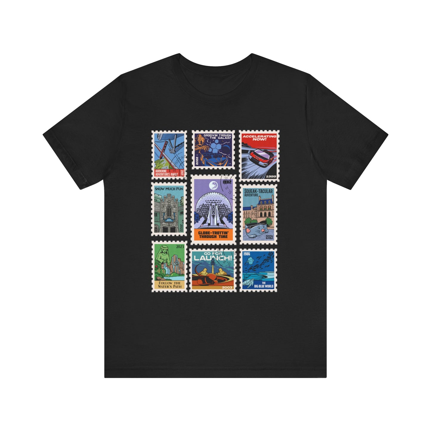 EPCOT Vintage Stamps - Adult Tee Shirt