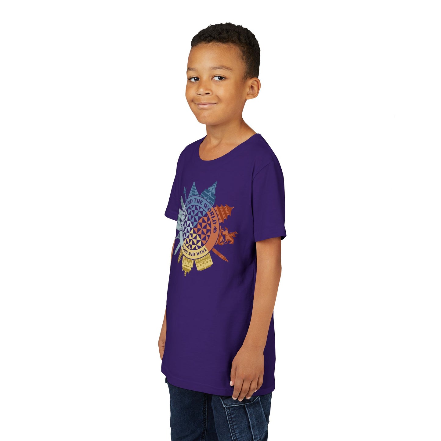 Food & Wine Compass -  Kid's Short Sleeve Tee Shirt