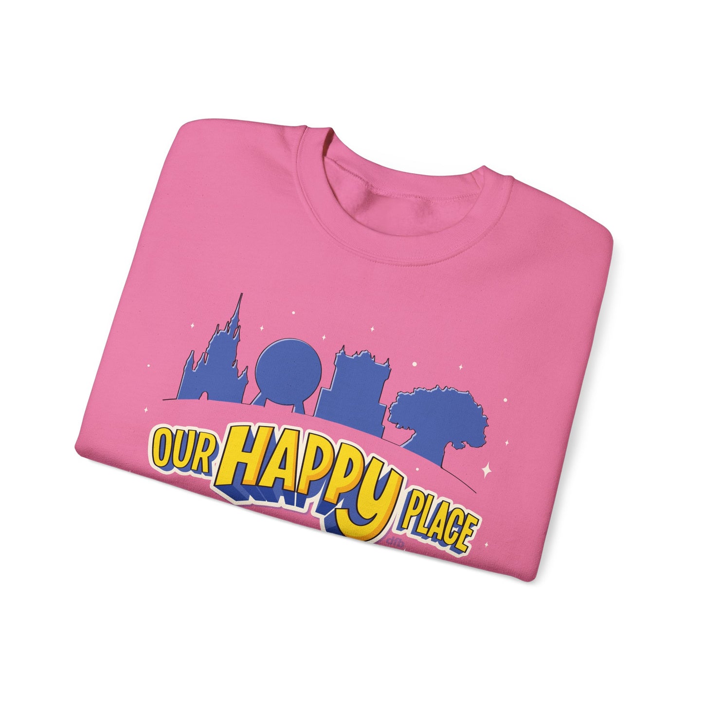 Our Happy Place 2025 - Family Matching Tee - Adult Crewneck Sweatshirt