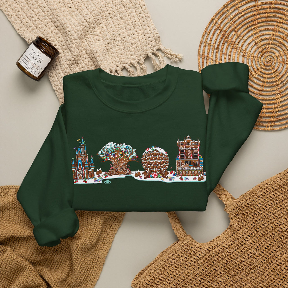 Gingerbread Park Icons - Adult Crewneck Sweatshirt
