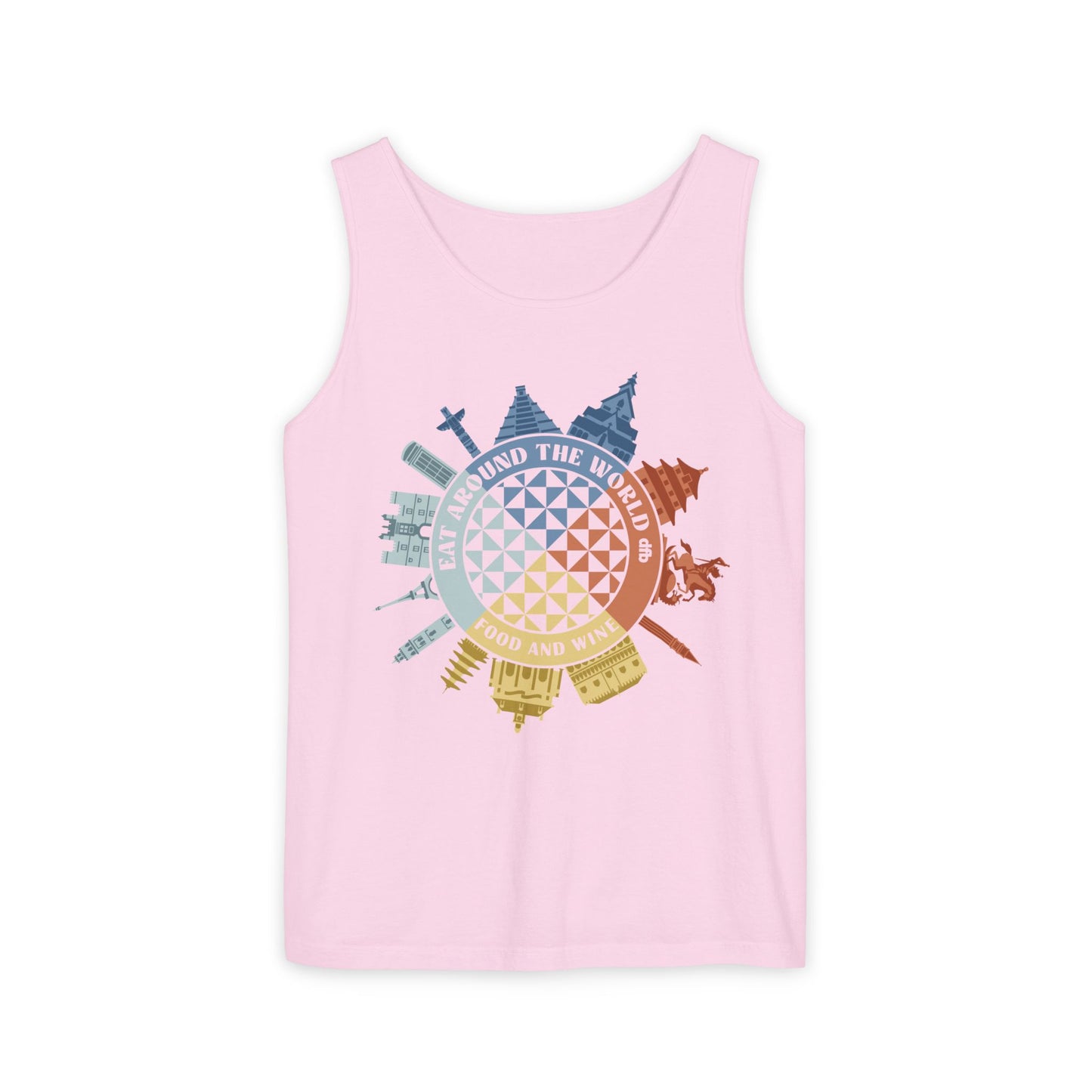 Food & Wine Compass - Unisex Garment-Dyed Tank Top