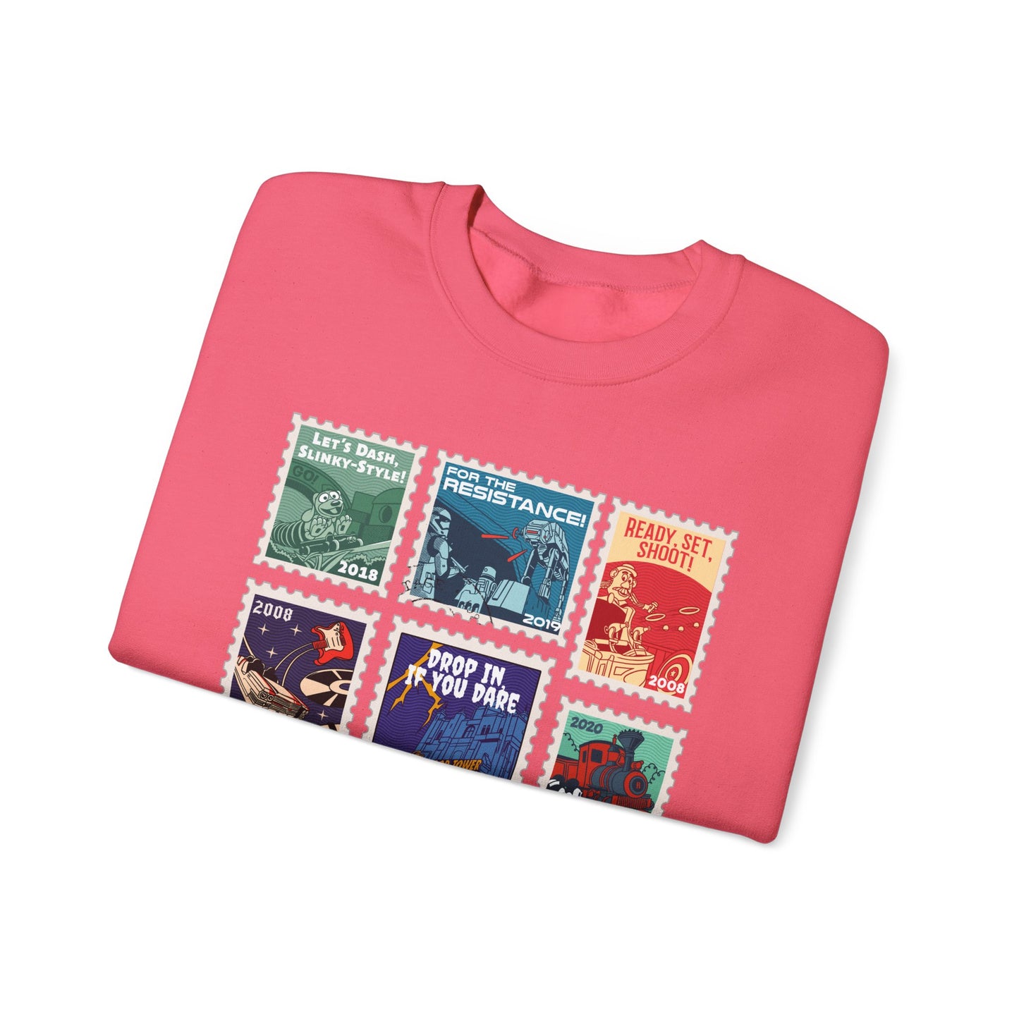 Hollywood Studios Vintage Stamps - Adult Crewneck Sweatshirt