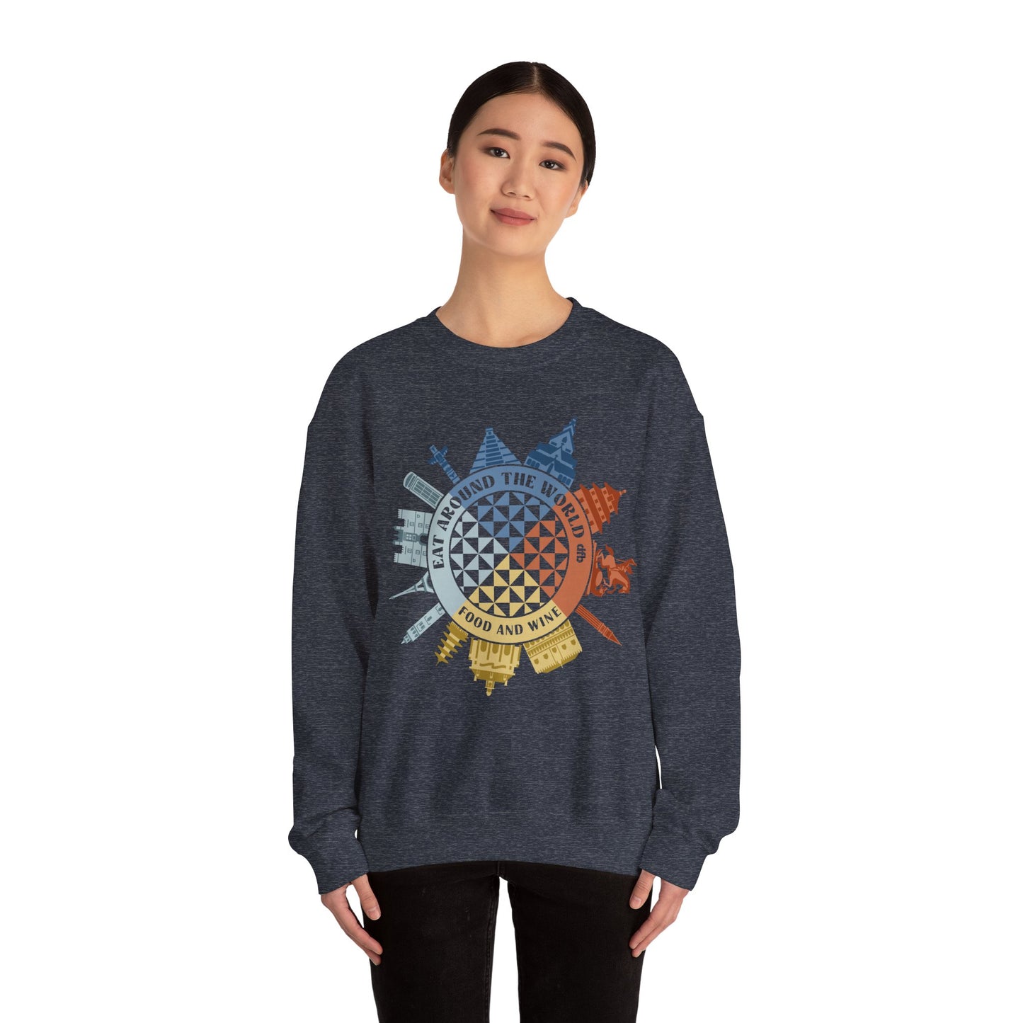 Food & Wine Compass - Adult Crewneck Sweatshirt