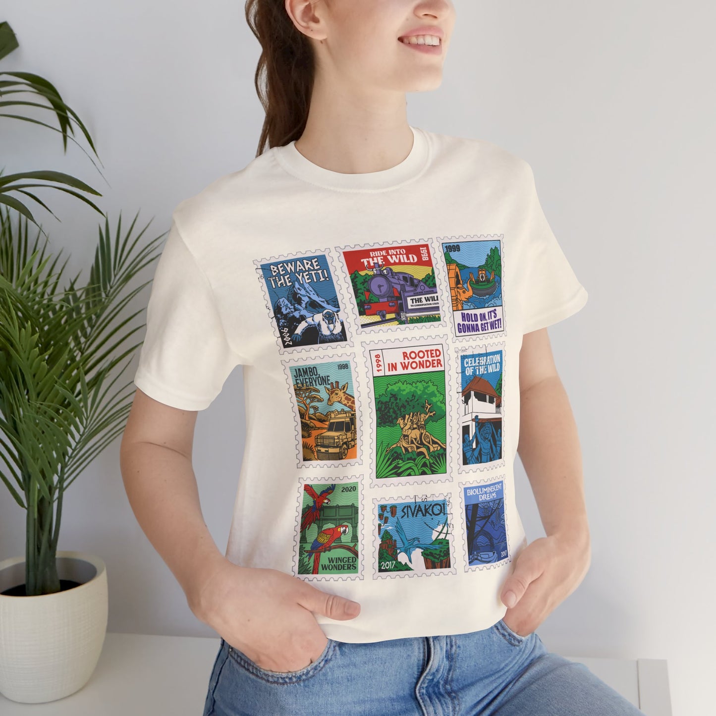 Animal Kingdom Vintage Stamps - Adult Tee Shirt