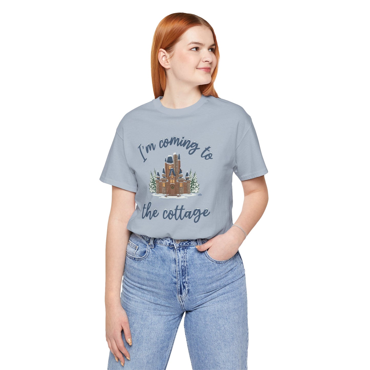 Snowy Cabin Castle, I'm Coming to the Cottage - Adult Tee Shirt