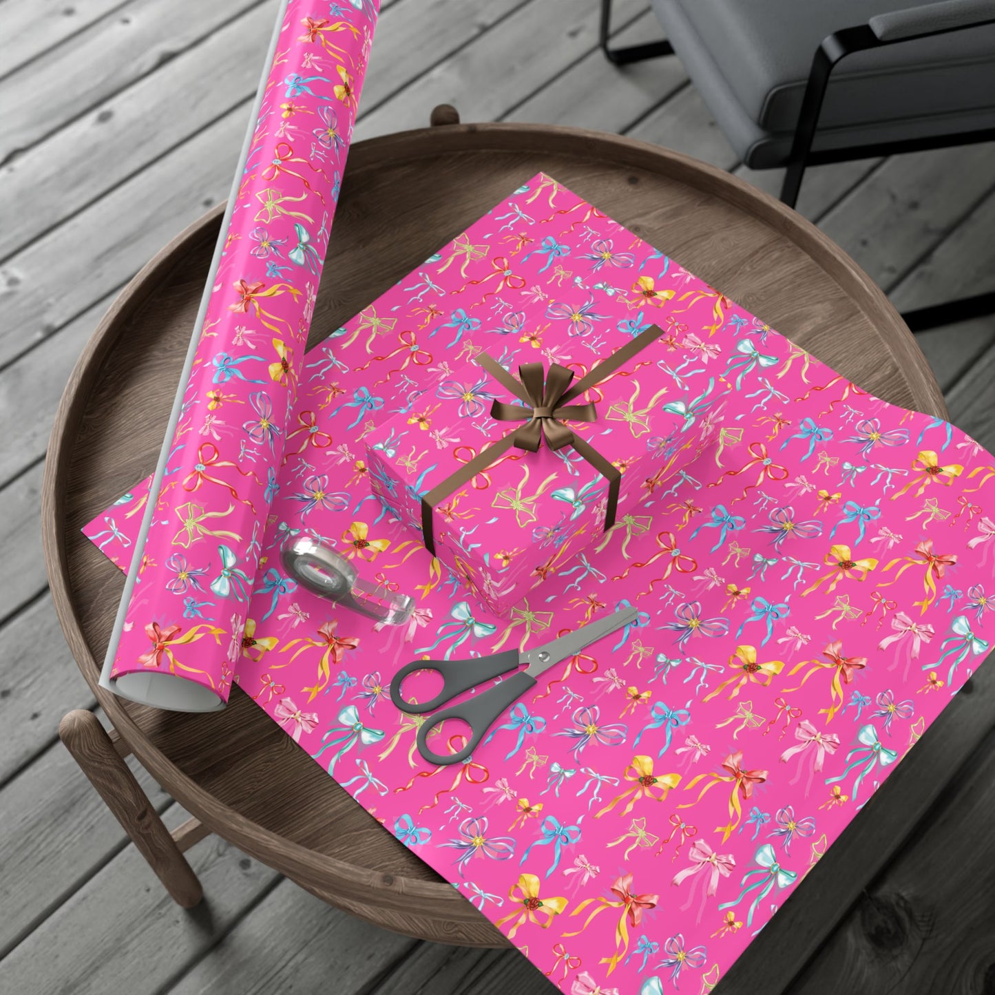 Bibbidi Bobbidi Bow, Princess Bows, Pink Background - Gift Wrap Papers
