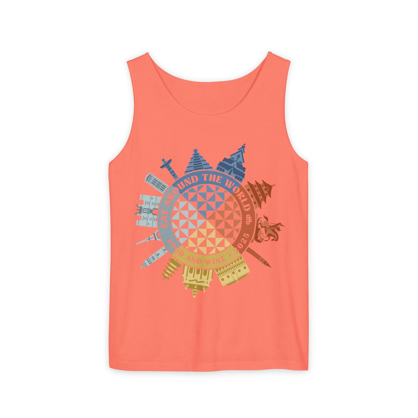 Food & Wine Compass - Unisex Garment-Dyed Tank Top