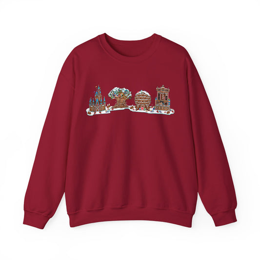 Gingerbread Park Icons - Adult Crewneck Sweatshirt