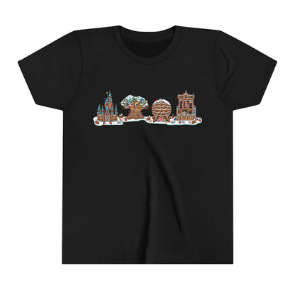 Gingerbread Park Icons - Youth Short Sleeve Tee Shirt