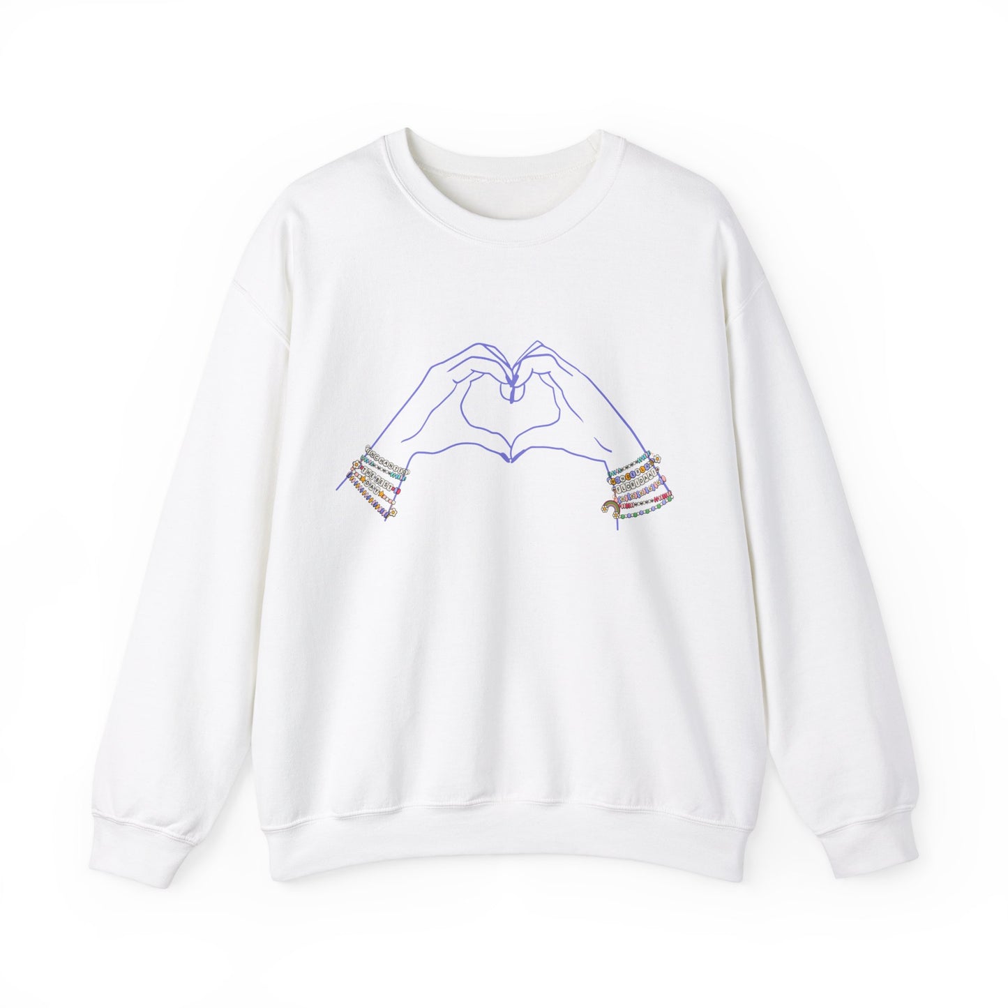 Heart Hands Friendship Bracelets - Adult Crewneck Sweatshirt