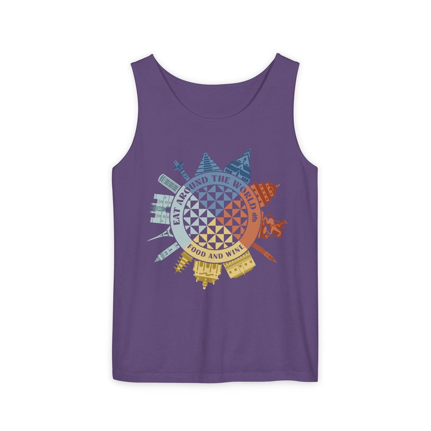 Food & Wine Compass - Unisex Garment-Dyed Tank Top
