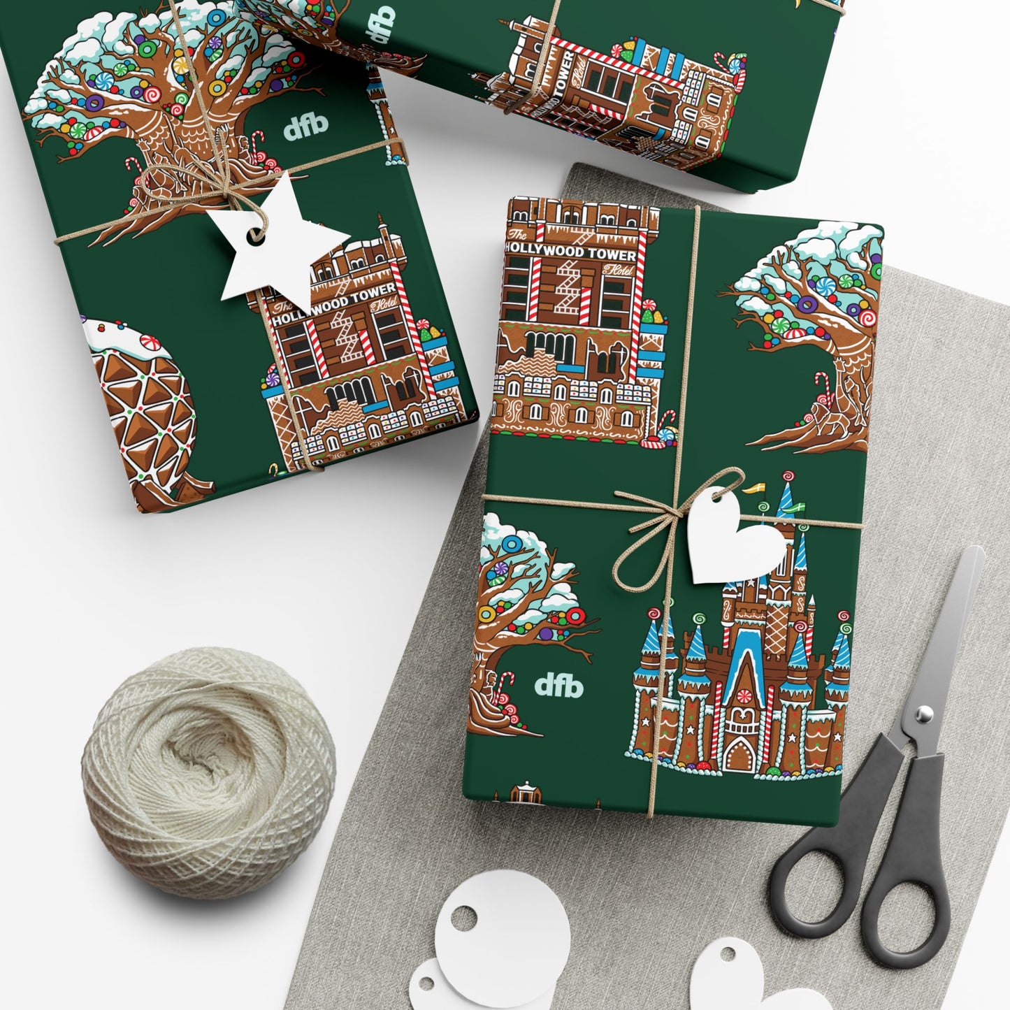 Gingerbread Park Landmarks - Gift Wrap Papers
