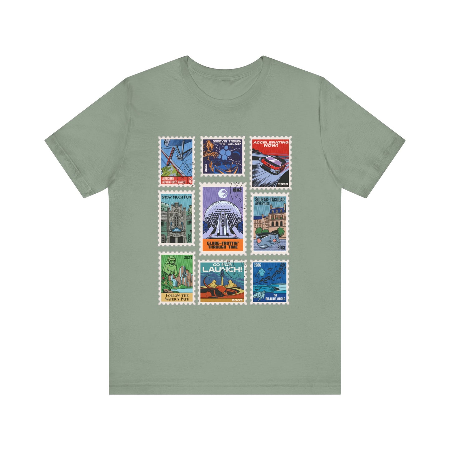 EPCOT Vintage Stamps - Adult Tee Shirt