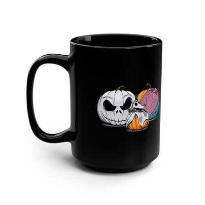 This Is Halloween Pumpkin Trio Black Mug, 15oz