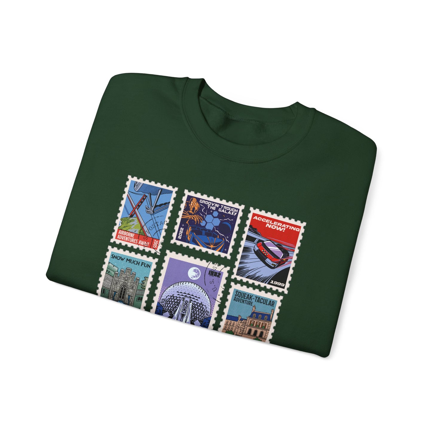 EPCOT Vintage Stamps - Adult Crewneck Sweatshirt