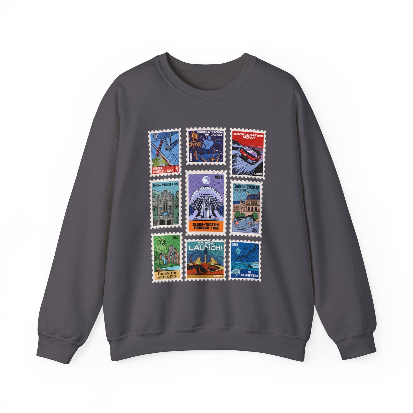 EPCOT Vintage Stamps - Adult Crewneck Sweatshirt