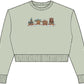 Gingerbread Park Icons - Womens Relaxed Crop Crewneck