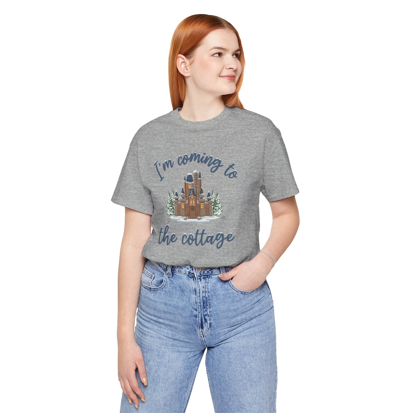 Snowy Cabin Castle, I'm Coming to the Cottage - Adult Tee Shirt