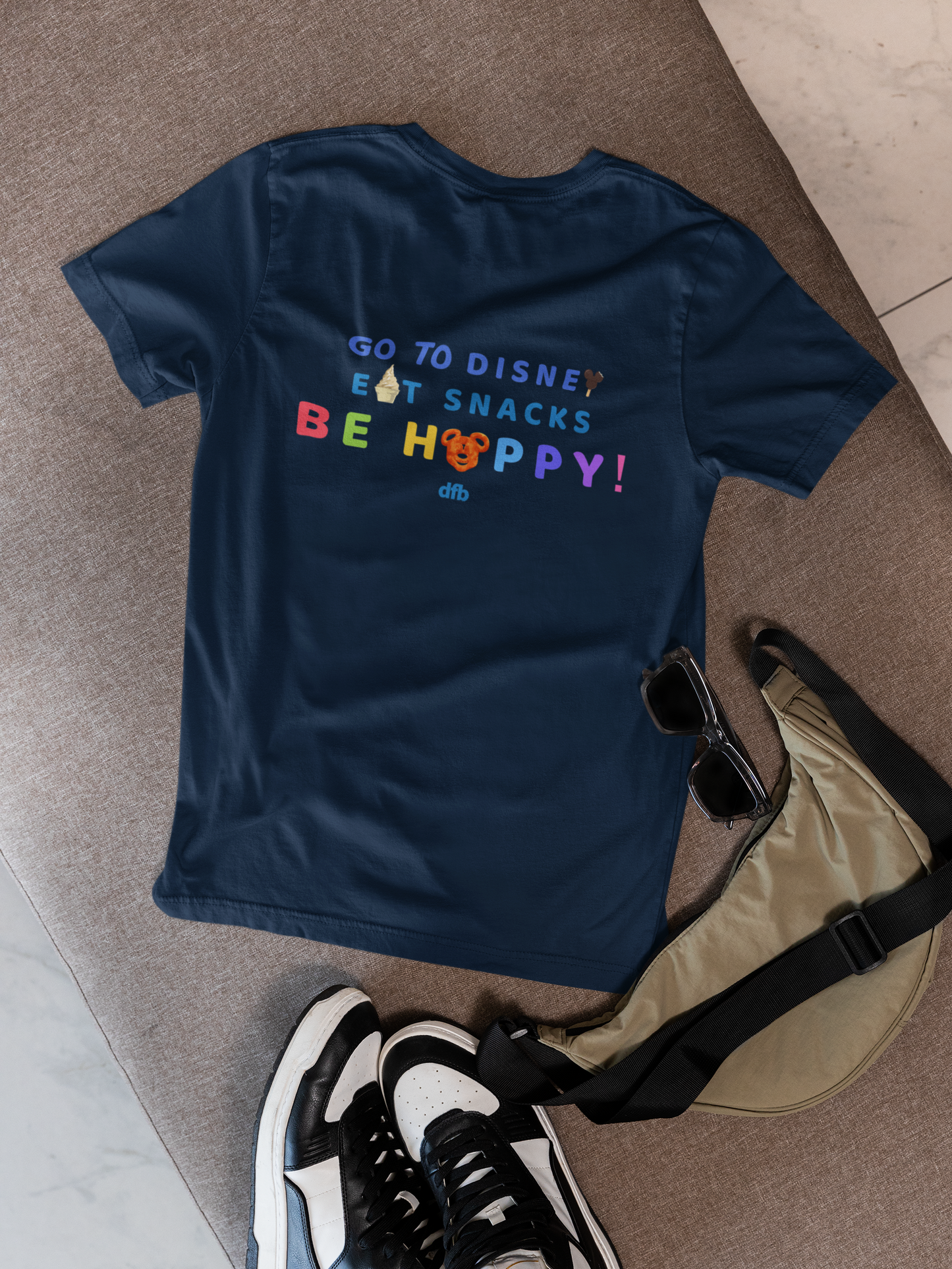 Go to Disney, Eat Snacks, Be Happy - Adult Tee Shirt