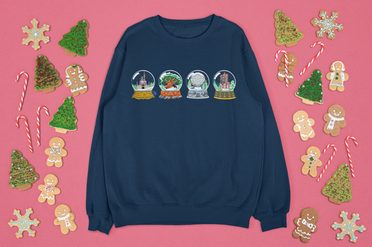 Park Landmarks in Snowglobes - Adult Crewneck Sweatshirt