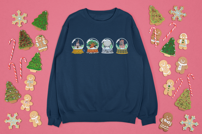 Park Landmarks in Snowglobes - Adult Crewneck Sweatshirt