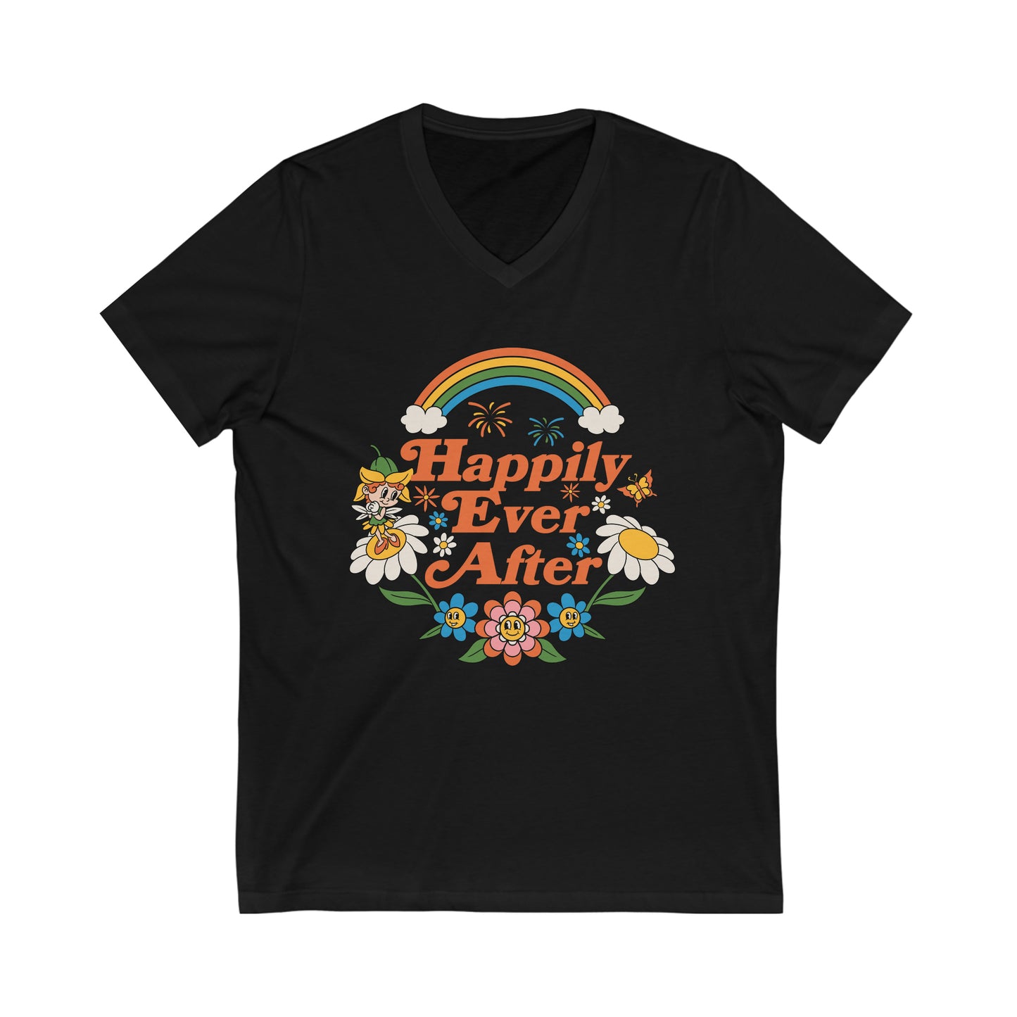 Happily Ever After Unisex Jersey Short Sleeve V-Neck Tee