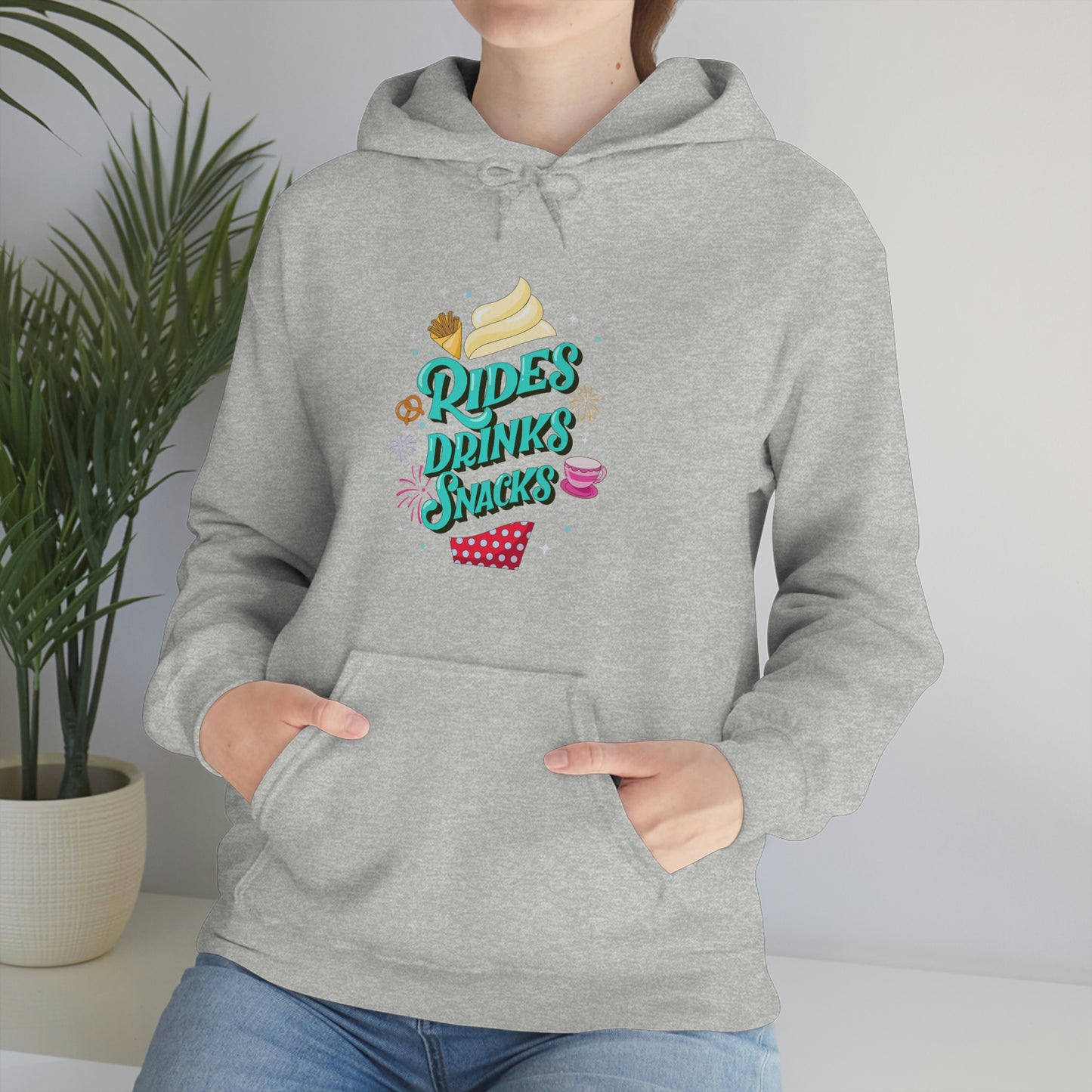 Rides, Drinks, Snacks - Adult Hoodie Sweatshirt